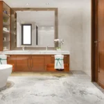 Modern Bathroom with Marble Flooring Westshore Apartments Mount Mary Bandra West